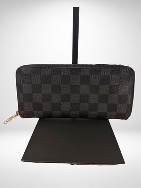 Louis Vuitton Damier Graphite Zip Around Long Wallet Black Gray Made in Spain